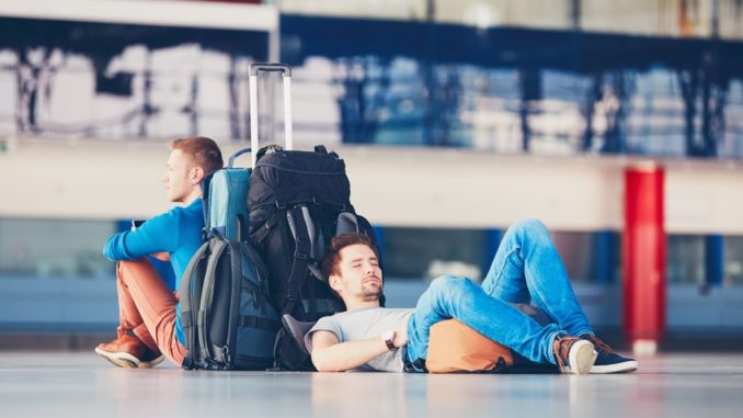 Travelers waiting for departure