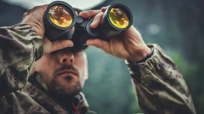 Army Soldier with Binoculars