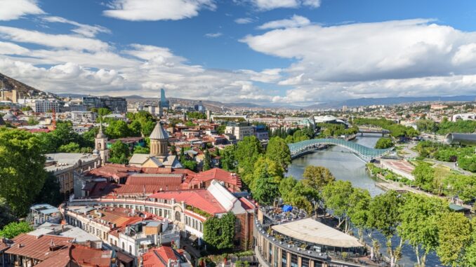 Awesome,City,View,Of,Tbilisi,,Georgia.,Amazing,Cityscape.,Tbilisi,Is